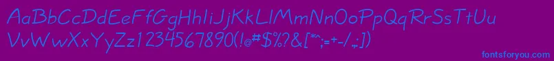JottflfCasual Font – Blue Fonts on Purple Background