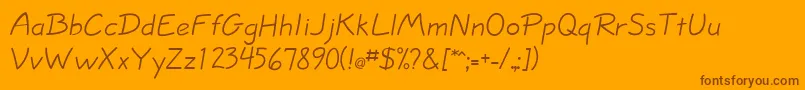 JottflfCasual Font – Brown Fonts on Orange Background