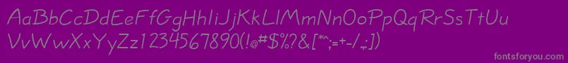 JottflfCasual-Schriftart – Graue Schriften auf violettem Hintergrund