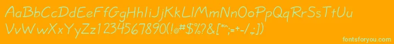 Подробнее о шрифте JottflfCasual Шрифт JottflfCasual – зелёные шрифты на оранжевом фоне