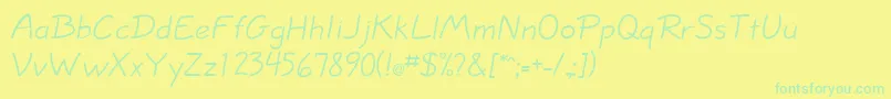 JottflfCasual Font – Green Fonts on Yellow Background
