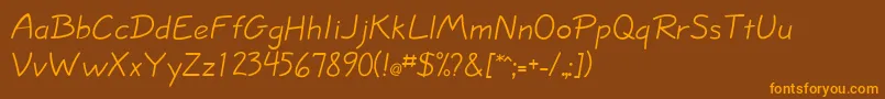 JottflfCasual Font – Orange Fonts on Brown Background