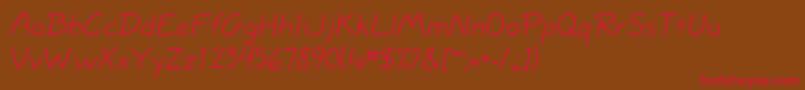 JottflfCasual Font – Red Fonts on Brown Background