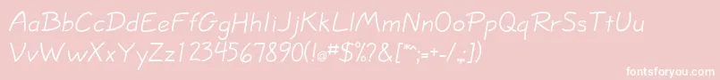 JottflfCasual-Schriftart – Weiße Schriften auf rosa Hintergrund