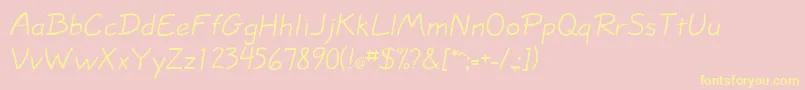 JottflfCasual Font – Yellow Fonts on Pink Background