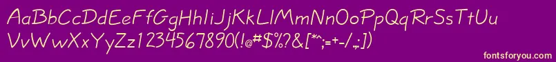 fuente JottflfCasual – Fuentes Amarillas Sobre Fondo Morado