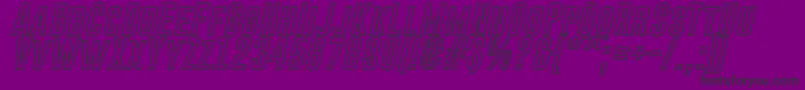 GoboldHollowBoldItalic Font – Black Fonts on Purple Background