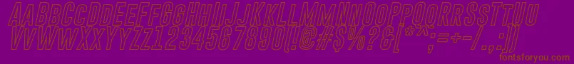 GoboldHollowBoldItalic Font – Brown Fonts on Purple Background