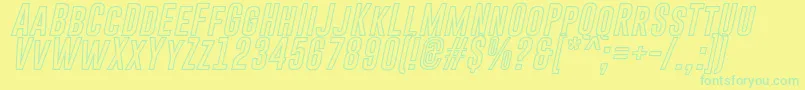 GoboldHollowBoldItalic Font – Green Fonts on Yellow Background