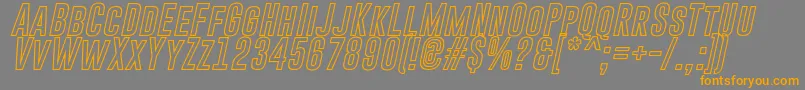 GoboldHollowBoldItalic-Schriftart – Orangefarbene Schriften auf grauem Hintergrund