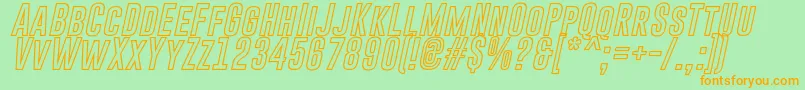 GoboldHollowBoldItalic Font – Orange Fonts on Green Background