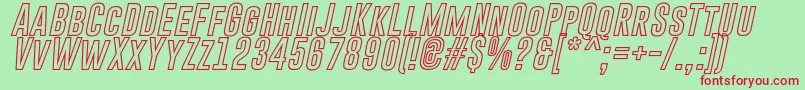 GoboldHollowBoldItalic Font – Red Fonts on Green Background
