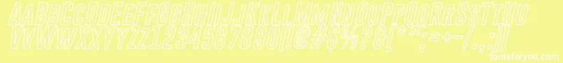 Шрифт GoboldHollowBoldItalic – белые шрифты на жёлтом фоне
