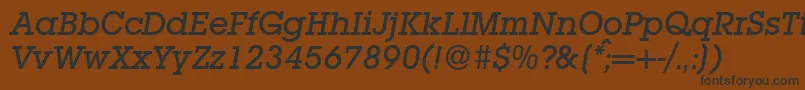 L850SlabMediumItalic Font – Black Fonts on Brown Background