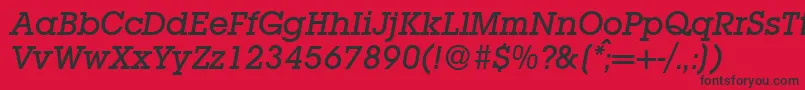 Шрифт L850SlabMediumItalic – чёрные шрифты на красном фоне