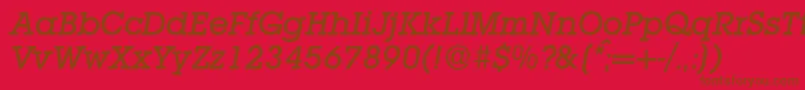 Police L850SlabMediumItalic – polices brunes sur fond rouge