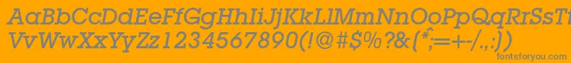 L850SlabMediumItalic Font – Gray Fonts on Orange Background