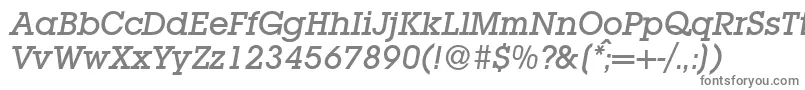 フォントL850SlabMediumItalic – 白い背景に灰色の文字