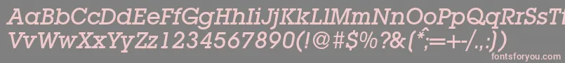 L850SlabMediumItalic-Schriftart – Rosa Schriften auf grauem Hintergrund
