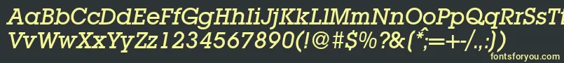 L850SlabMediumItalic Font – Yellow Fonts on Black Background