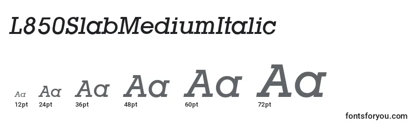L850SlabMediumItalic Font Sizes