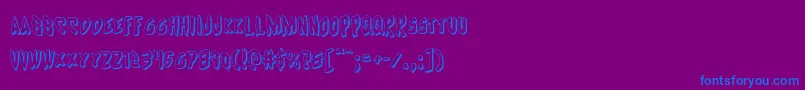 Cyrus3D Font – Blue Fonts on Purple Background