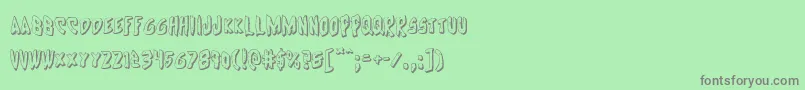 フォントCyrus3D – 緑の背景に灰色の文字