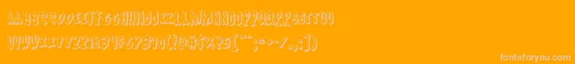 Cyrus3D-Schriftart – Rosa Schriften auf orangefarbenem Hintergrund