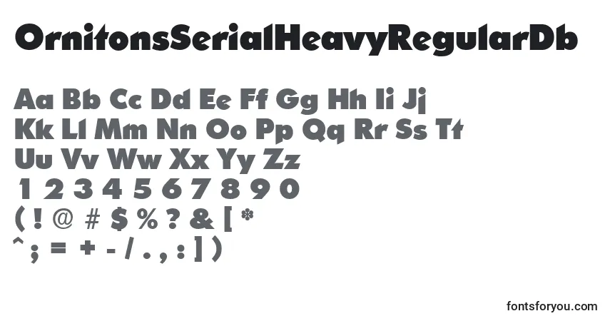 Шрифт OrnitonsSerialHeavyRegularDb – алфавит, цифры, специальные символы