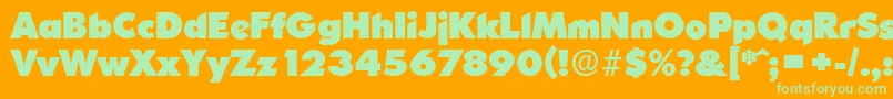 OrnitonsSerialHeavyRegularDb-Schriftart – Grüne Schriften auf orangefarbenem Hintergrund