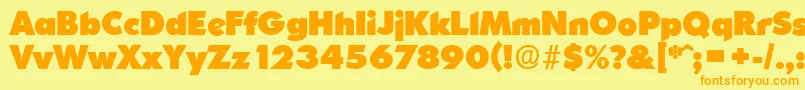 OrnitonsSerialHeavyRegularDb Font – Orange Fonts on Yellow Background