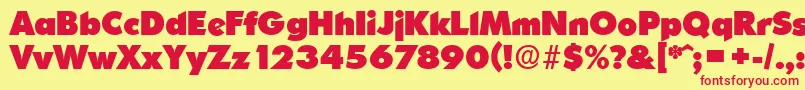 OrnitonsSerialHeavyRegularDb Font – Red Fonts on Yellow Background