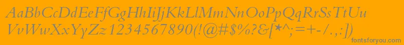 BembostdItalic Font – Gray Fonts on Orange Background