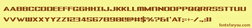 Czcionka Tigersharkcond – brązowe czcionki na żółtym tle
