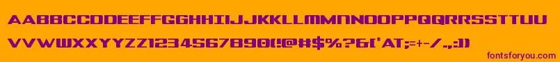 Tigersharkcond-Schriftart – Violette Schriften auf orangefarbenem Hintergrund