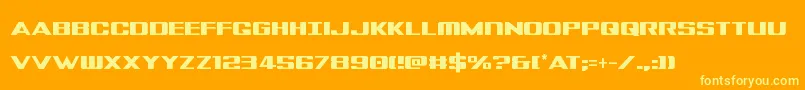 Fonte Tigersharkcond – fontes amarelas em um fundo laranja
