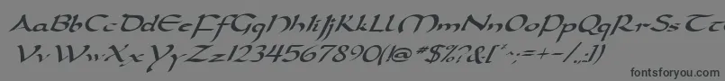 DarwyckeItalic-fontti – mustat fontit harmaalla taustalla