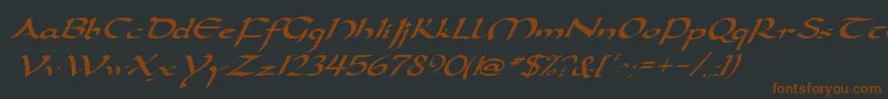DarwyckeItalic Font – Brown Fonts on Black Background