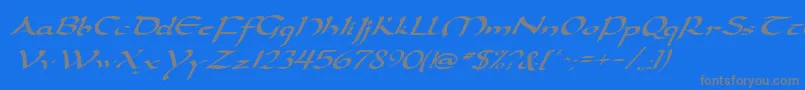 DarwyckeItalic-Schriftart – Graue Schriften auf blauem Hintergrund