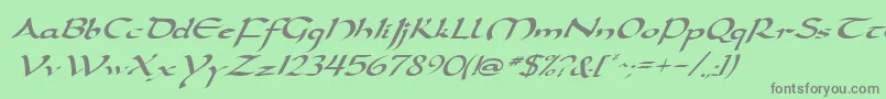 DarwyckeItalic Font – Gray Fonts on Green Background