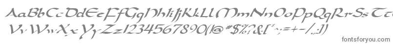 DarwyckeItalic-Schriftart – Graue Schriften auf weißem Hintergrund