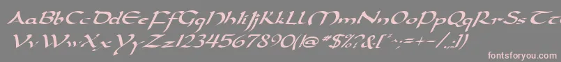 DarwyckeItalic-fontti – vaaleanpunaiset fontit harmaalla taustalla