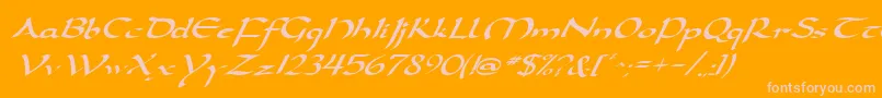 Шрифт DarwyckeItalic – розовые шрифты на оранжевом фоне