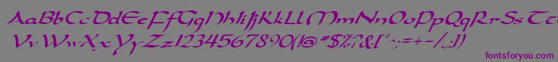DarwyckeItalic Font – Purple Fonts on Gray Background