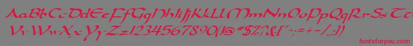 DarwyckeItalic-Schriftart – Rote Schriften auf grauem Hintergrund