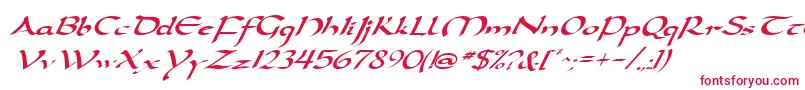 フォントDarwyckeItalic – 白い背景に赤い文字