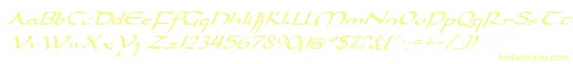 DarwyckeItalic-Schriftart – Gelbe Schriften