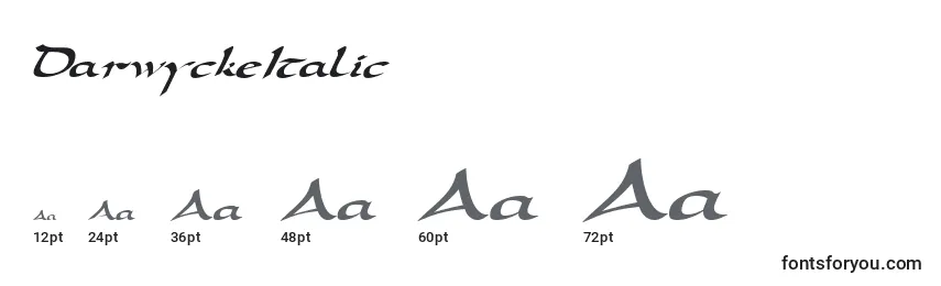 DarwyckeItalic Font Sizes