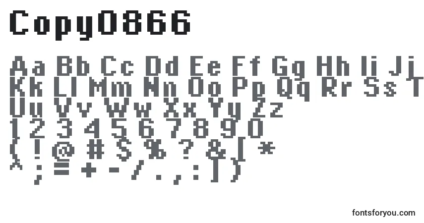 A fonte Copy0866 – alfabeto, números, caracteres especiais