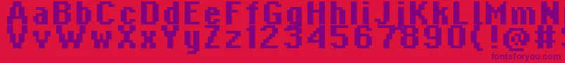 Copy0866 Font – Purple Fonts on Red Background